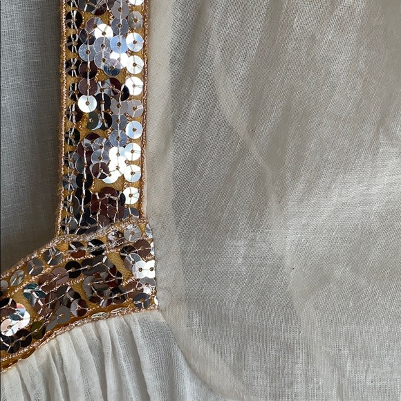 Free People Sheer Cotton Boho Top with Sequins - S - Picture 3 of 5